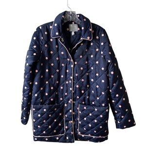 ASOS Women's Waterproof Navy Polka Dot Lightweight Puffer Jacket Size 2